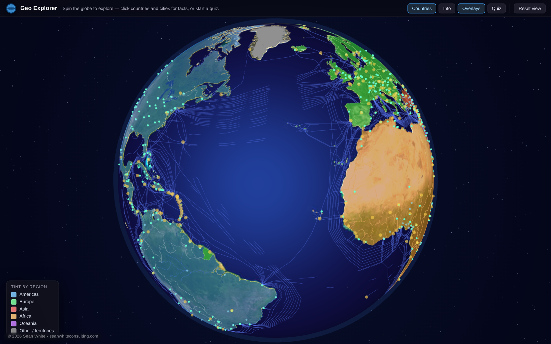 One globe, twenty-plus layers — screenshot